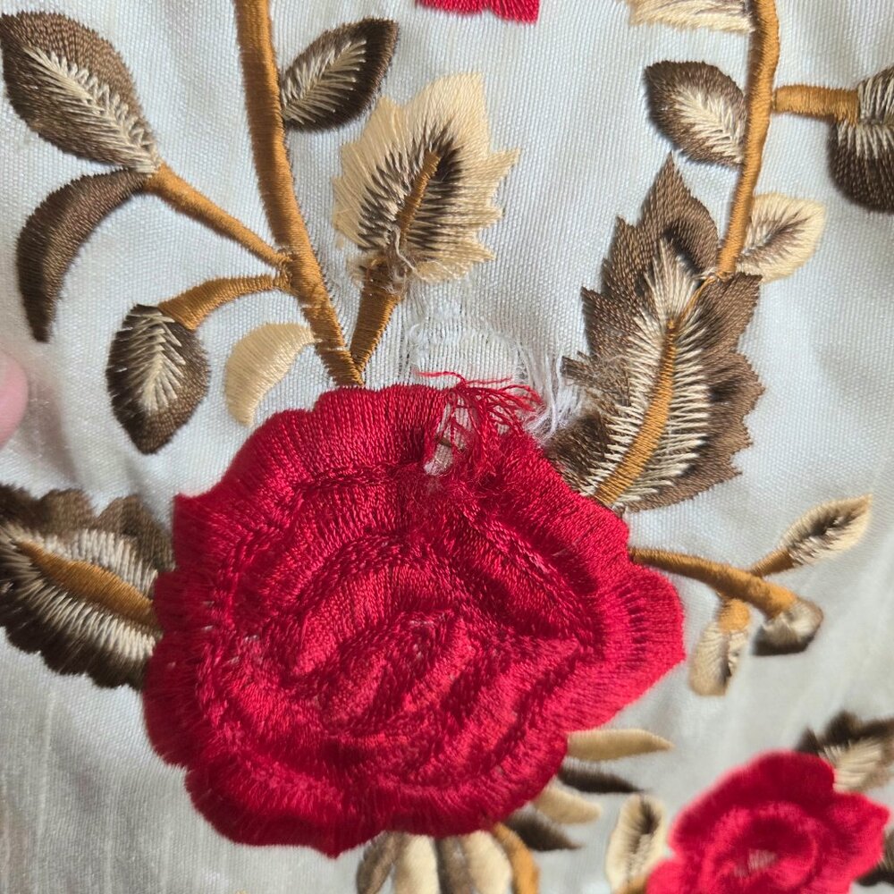 Anarkali suit with red floral embroidery. East Indian outfit. - Picture 6 of 8